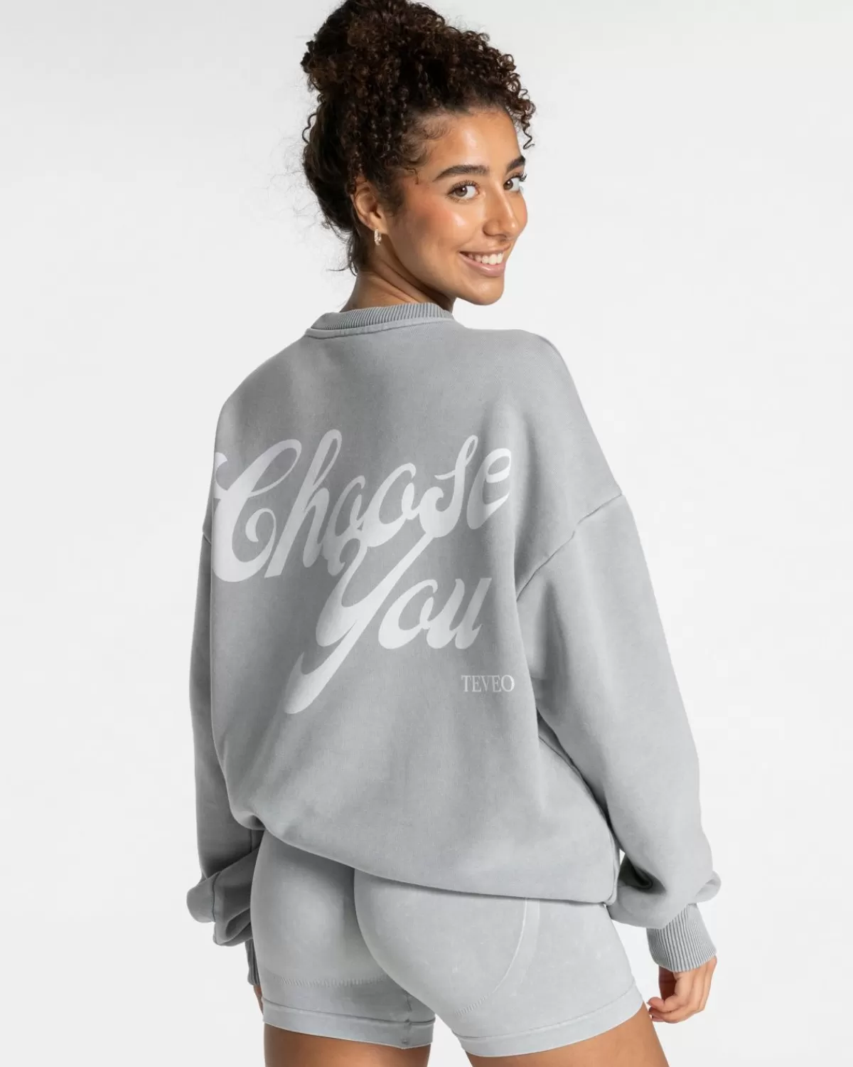 TEVEO Acid Oversized Sweater "Hellgrau" Shop