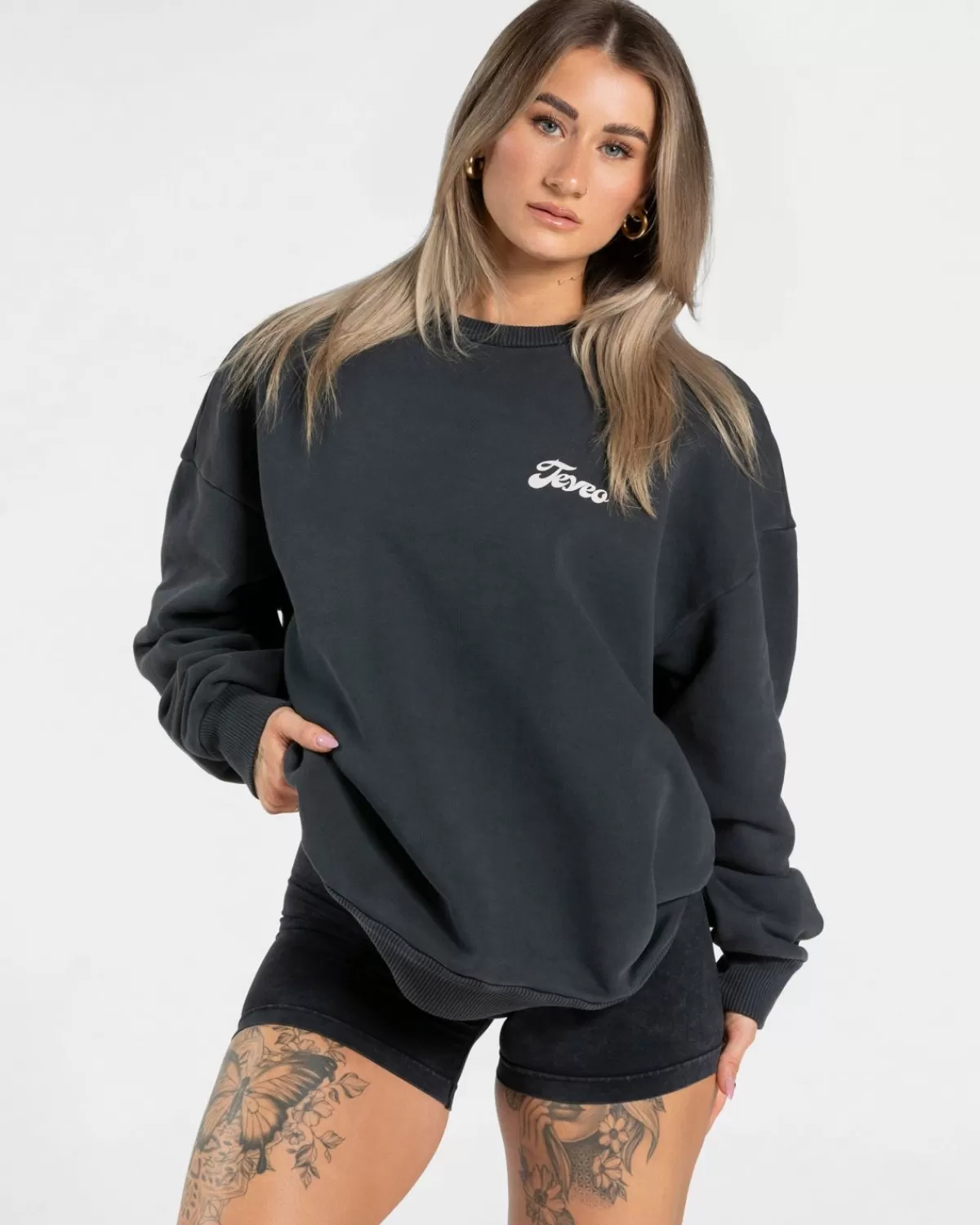 TEVEO Acid Oversized Sweater "Schwarz" Outlet