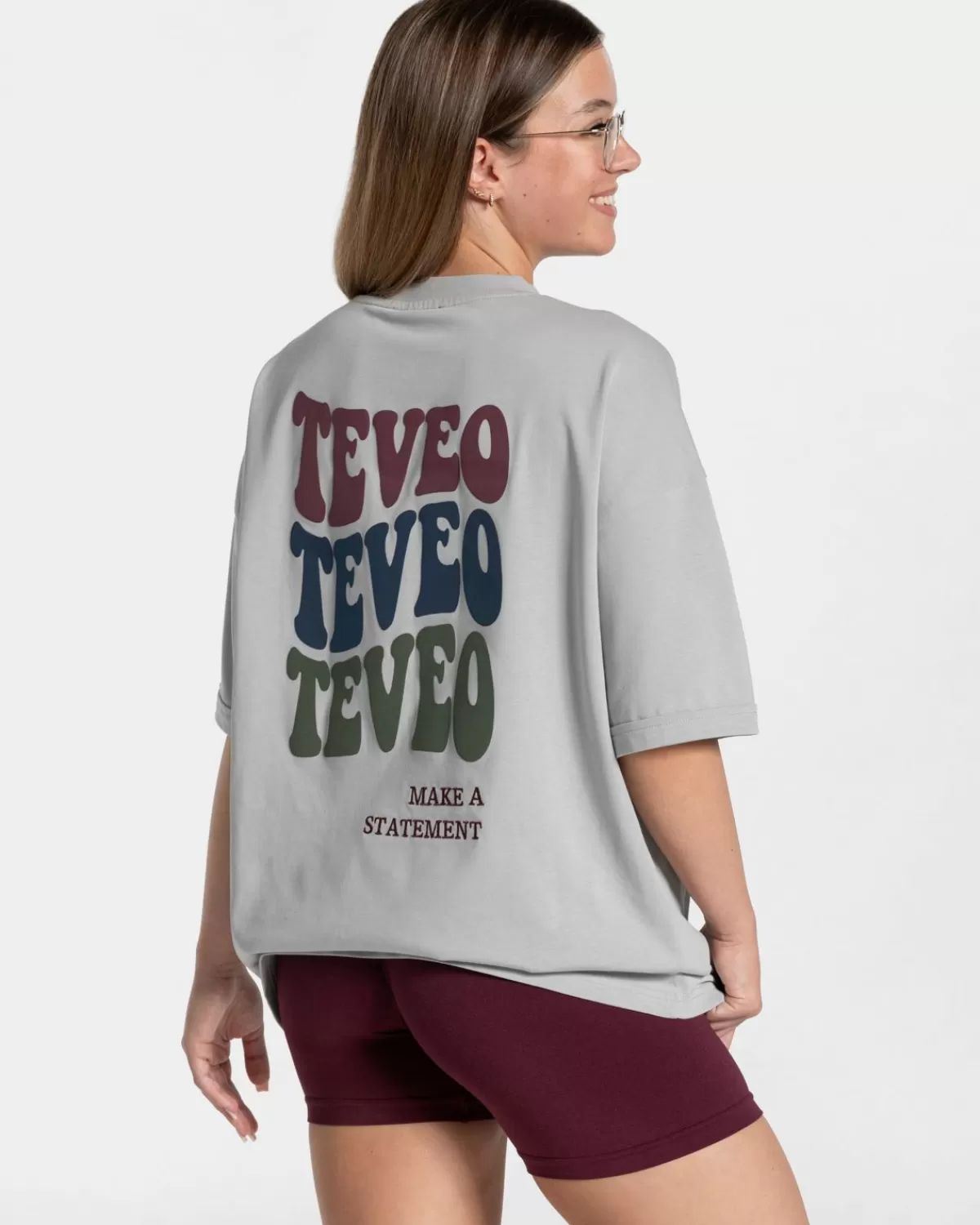 TEVEO Candy Oversized T-Shirt "Hellgrau" Clearance
