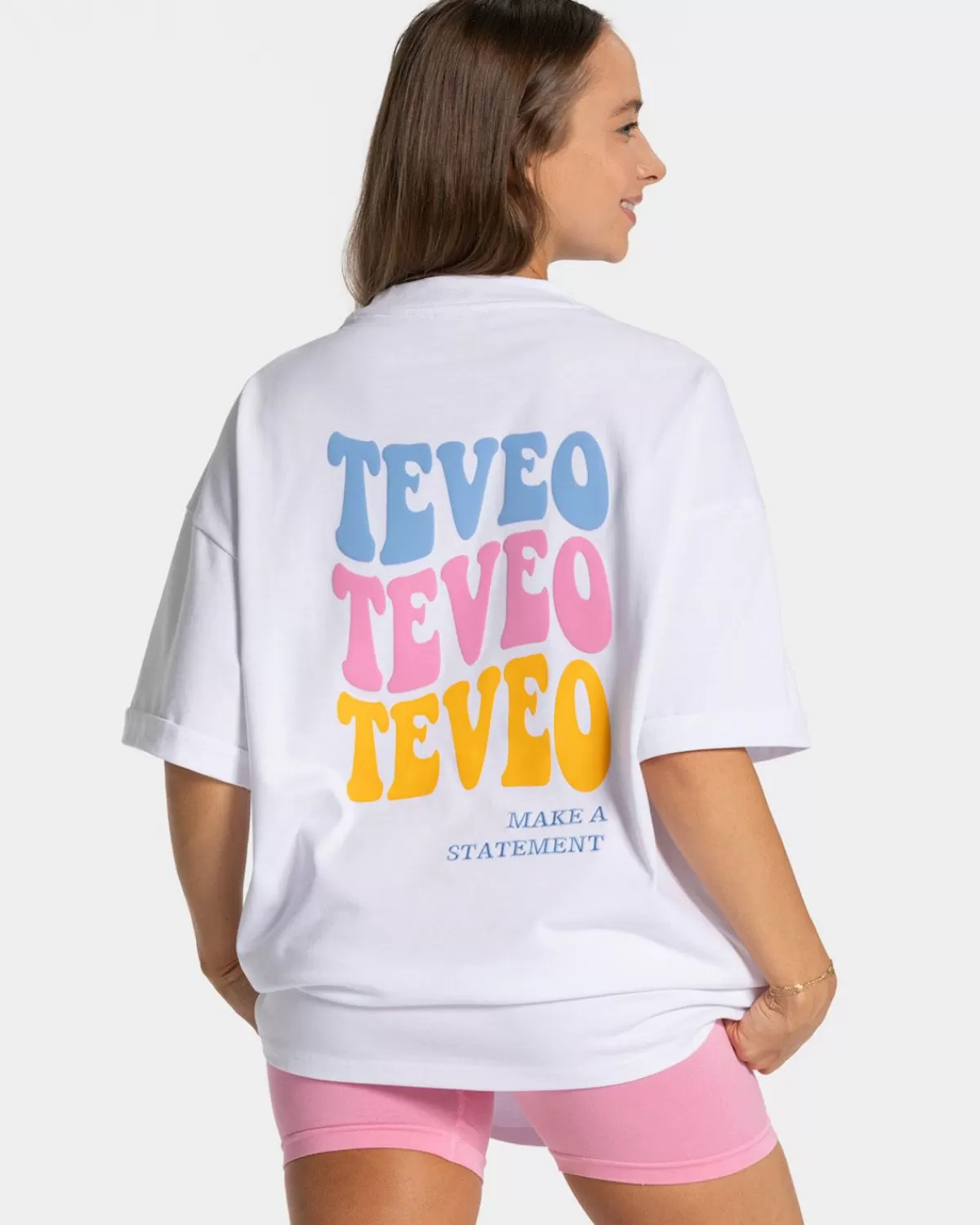 TEVEO Candy Oversized T-Shirt "Weis" New