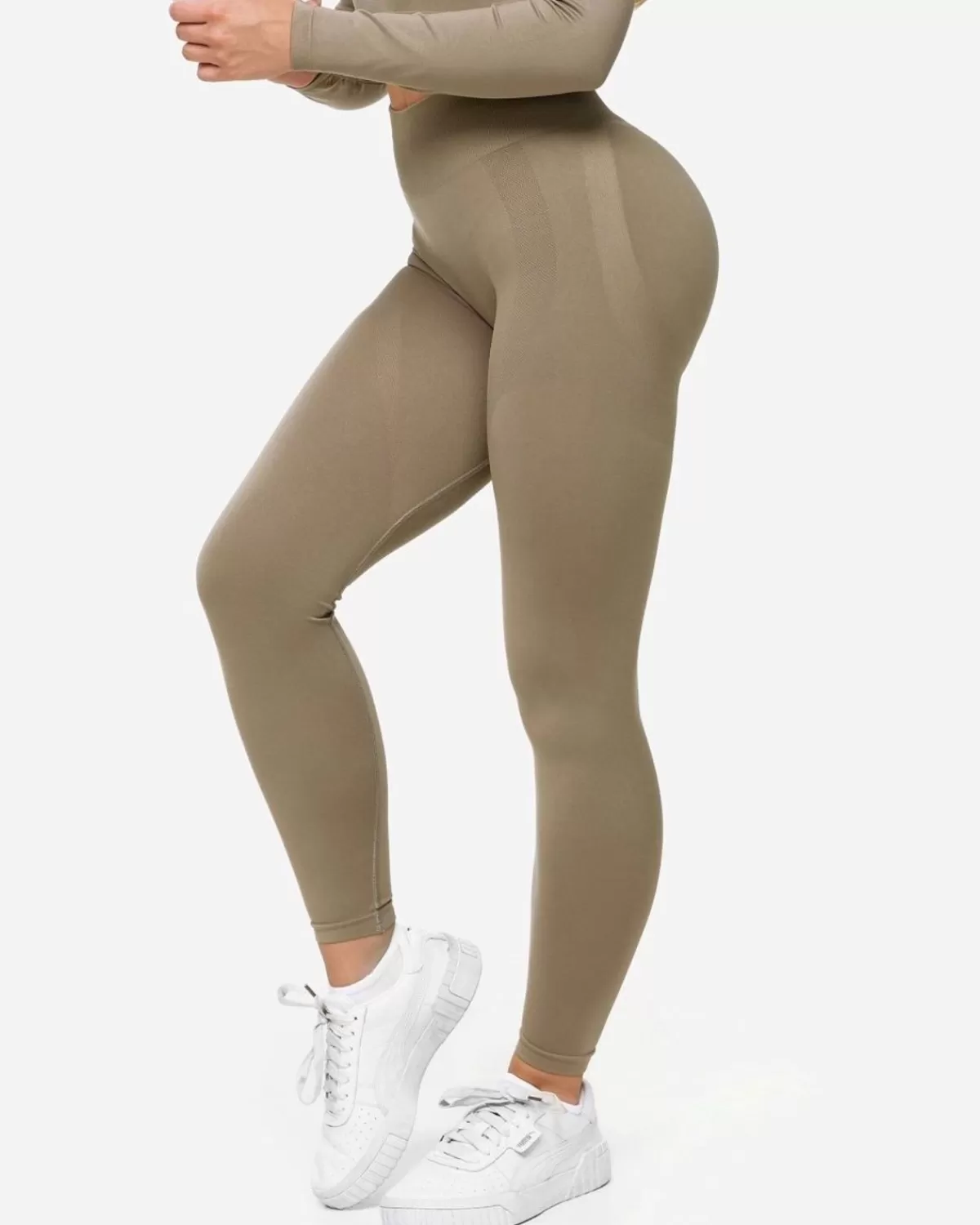 TEVEO Charming Scrunch Leggings "Khaki" Cheap