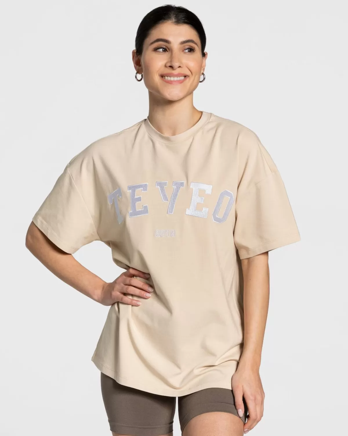 TEVEO College Oversized T-Shirt "Beige" Best