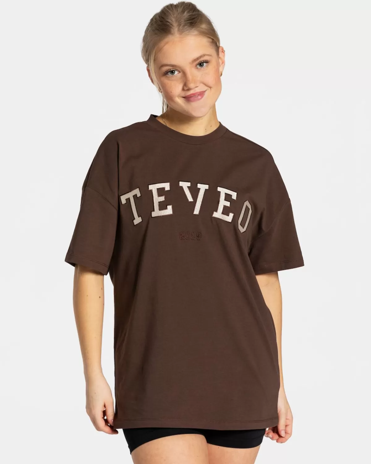 TEVEO College Oversized T-Shirt "Dunkelbraun" Cheap