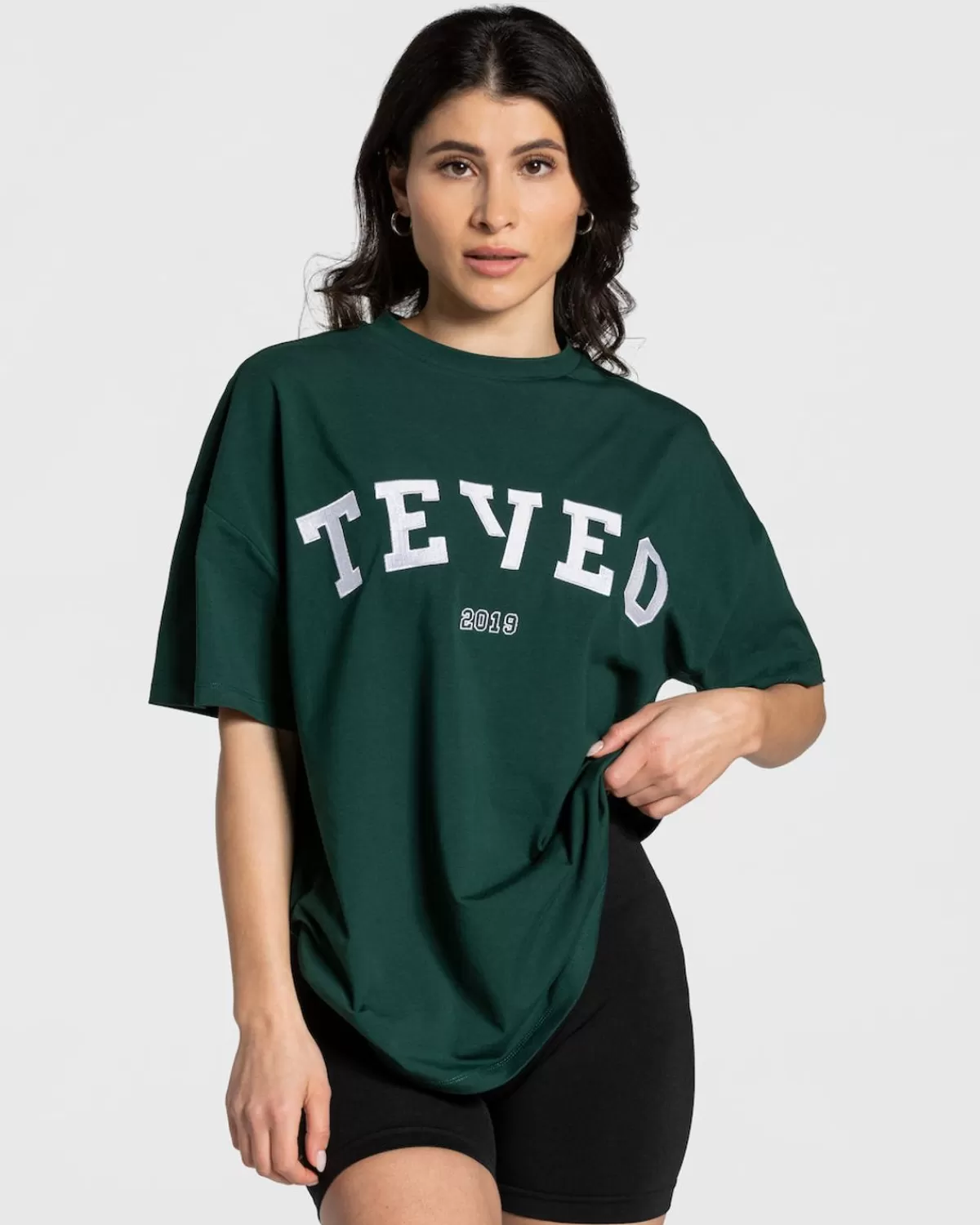 TEVEO College Oversized T-Shirt "Dunkelgrun" Clearance