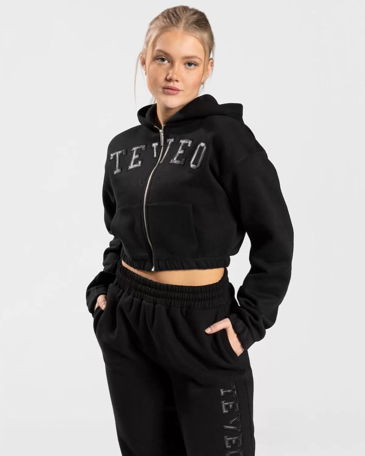 TEVEO College Zip Hoodie "Schwarz" Best Sale