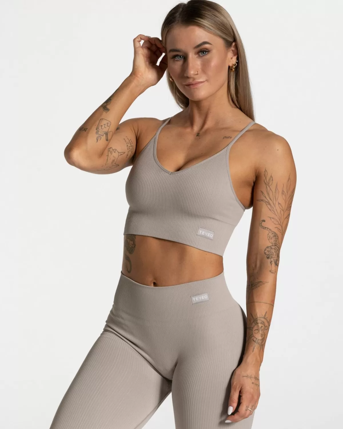 TEVEO Elegant Cross Top "Stone" Fashion