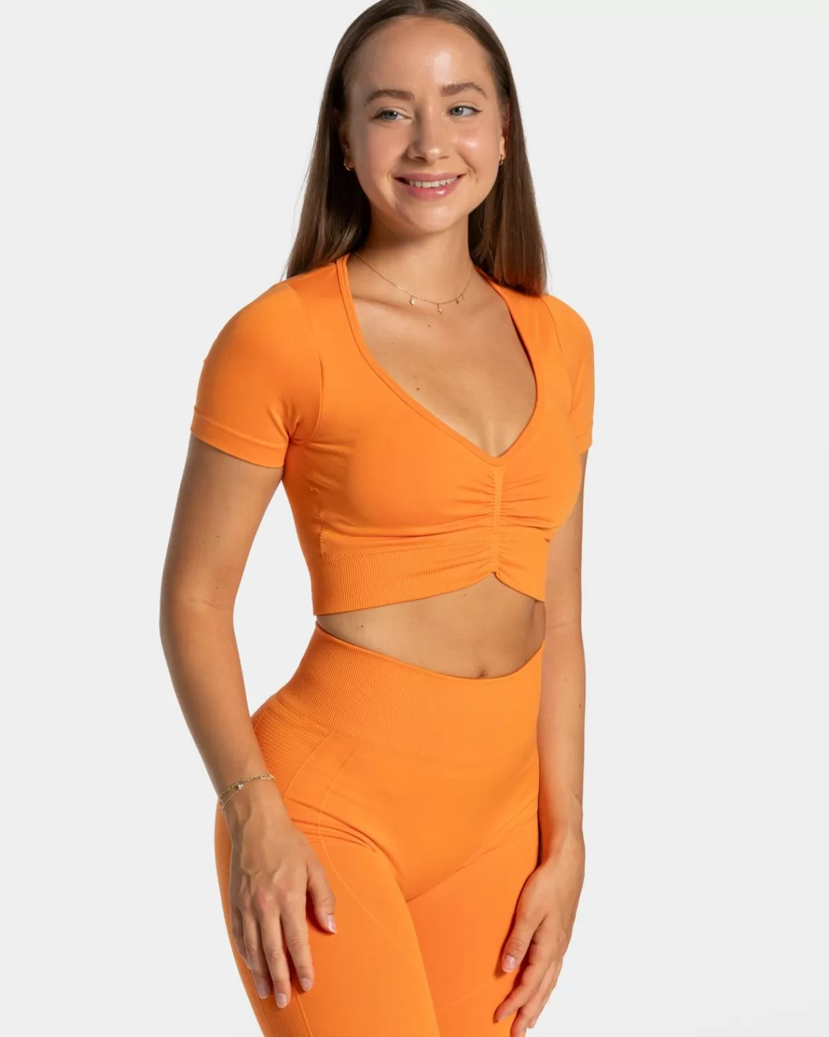 TEVEO Focus Crop Top "Orange" Cheap