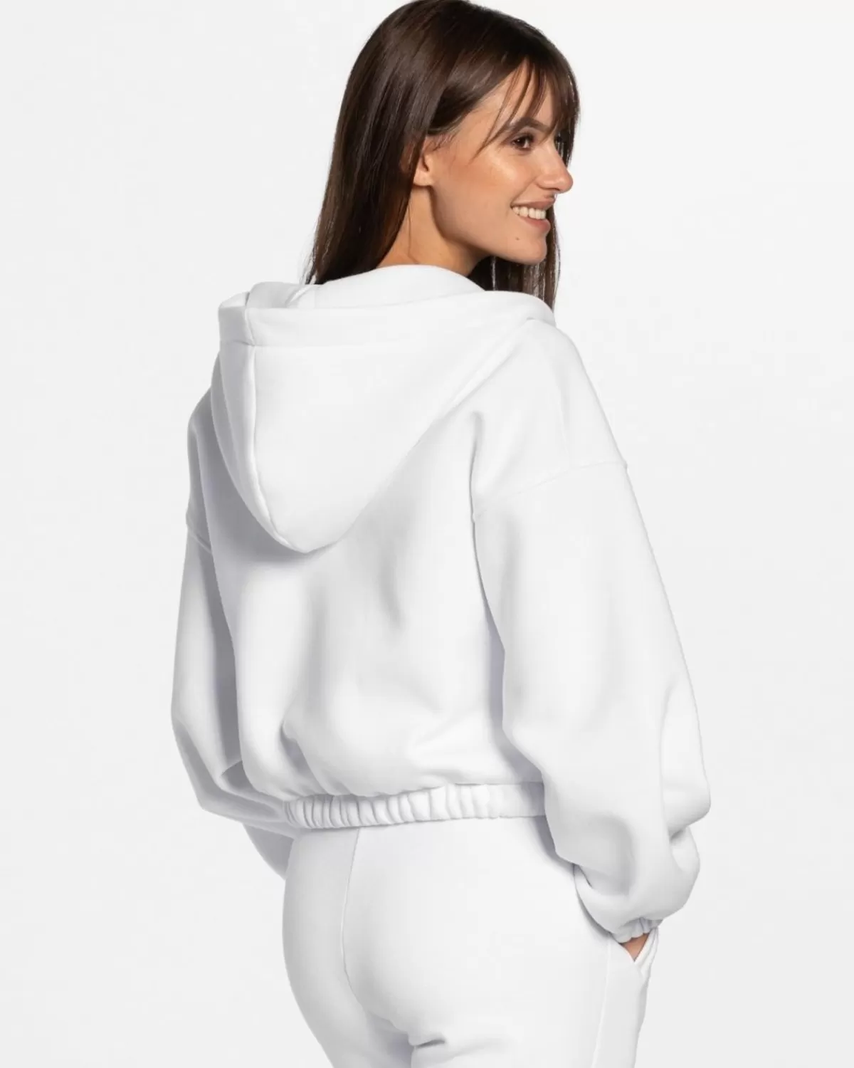 TEVEO Iconic Oversized Zip Hoodie "Weis" Clearance