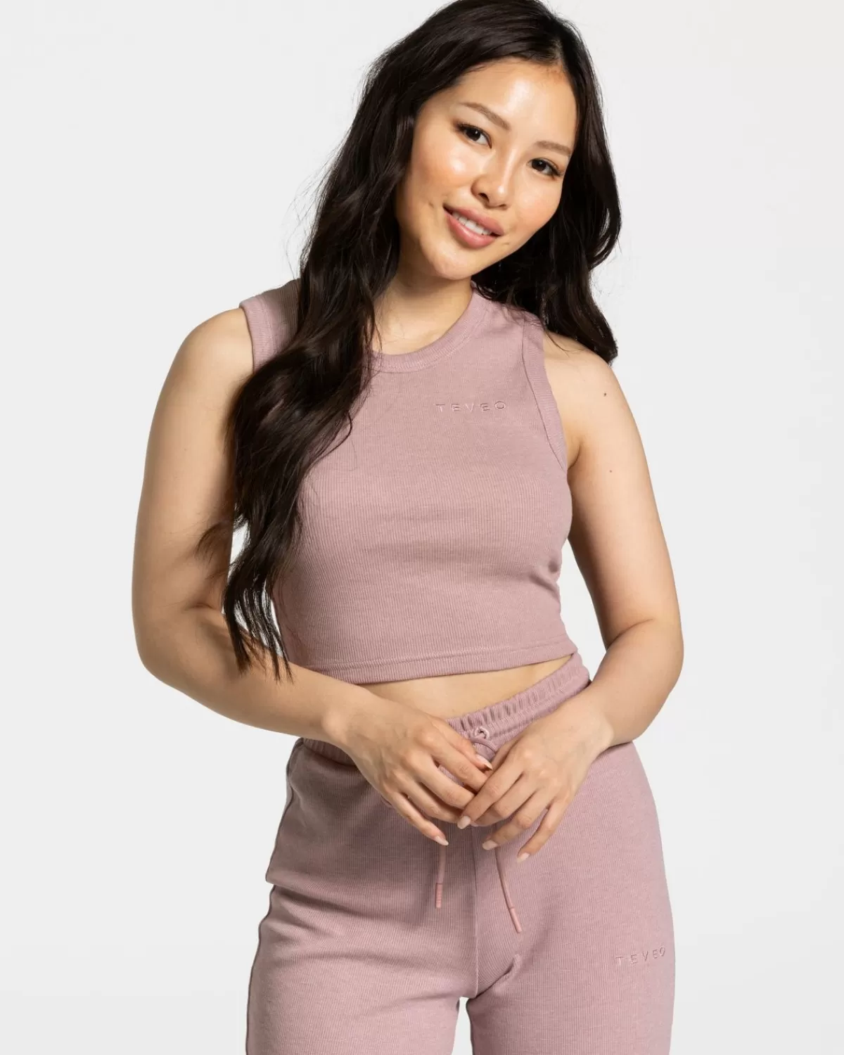 TEVEO Lounge Crop Top "Altrosa" New
