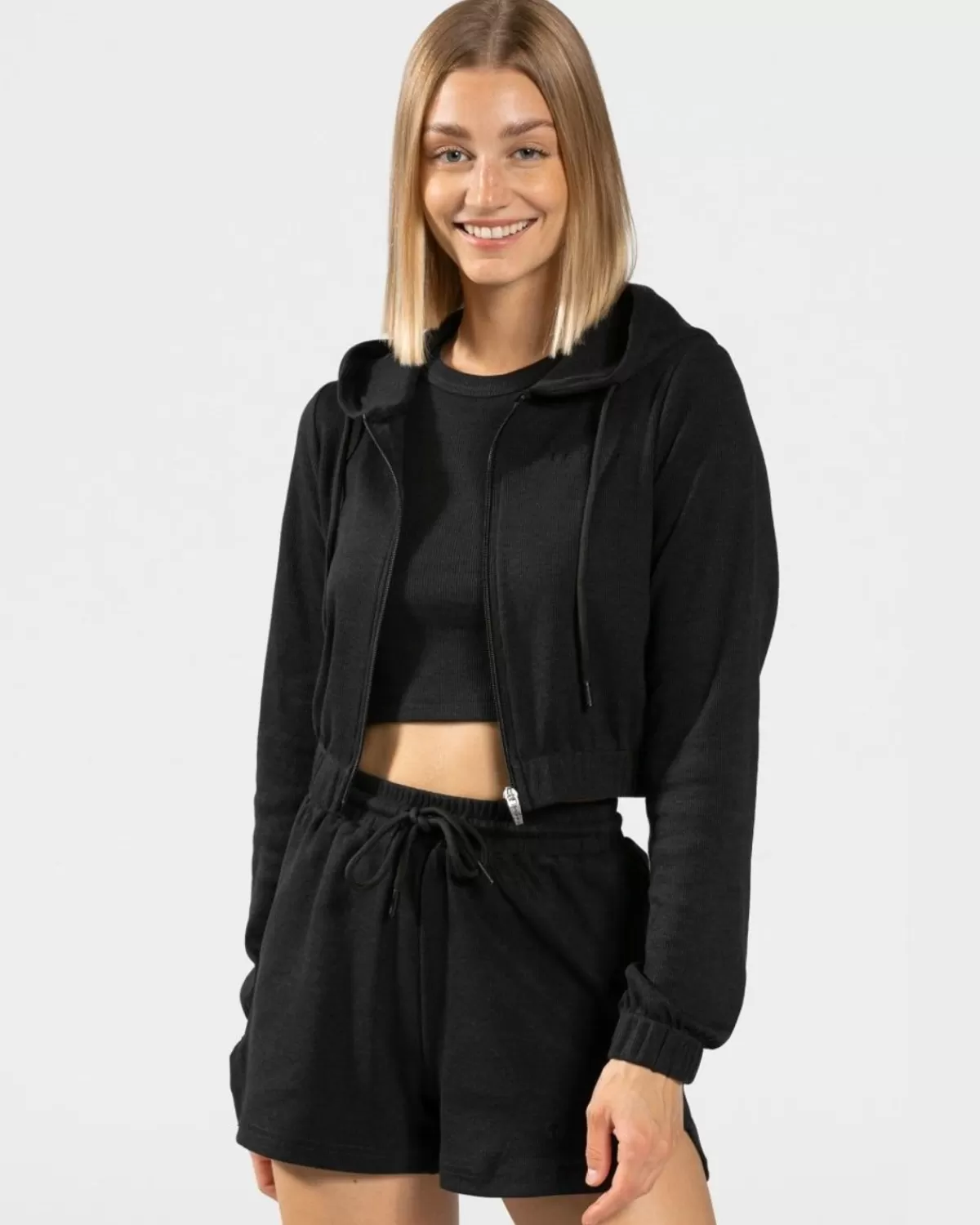 TEVEO Lounge Zip Hoodie "Schwarz" Hot