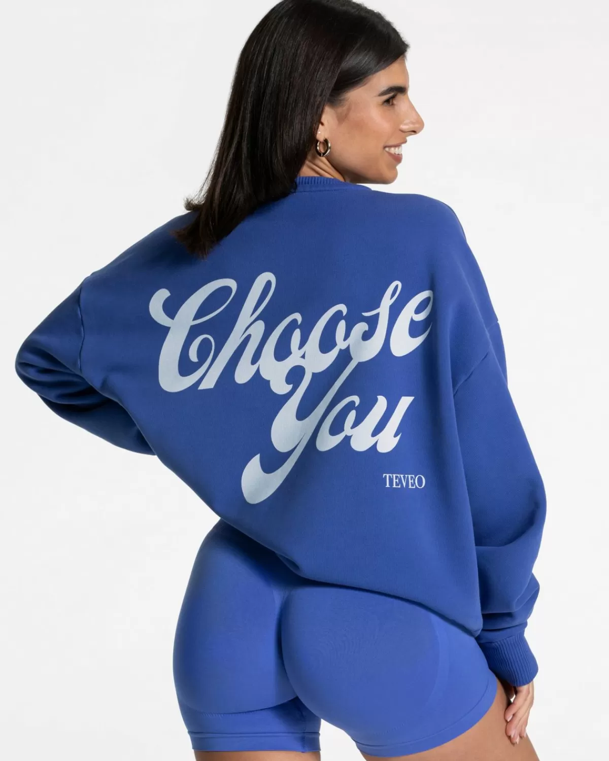 TEVEO Pure Oversized Sweater "Royalblau" Clearance