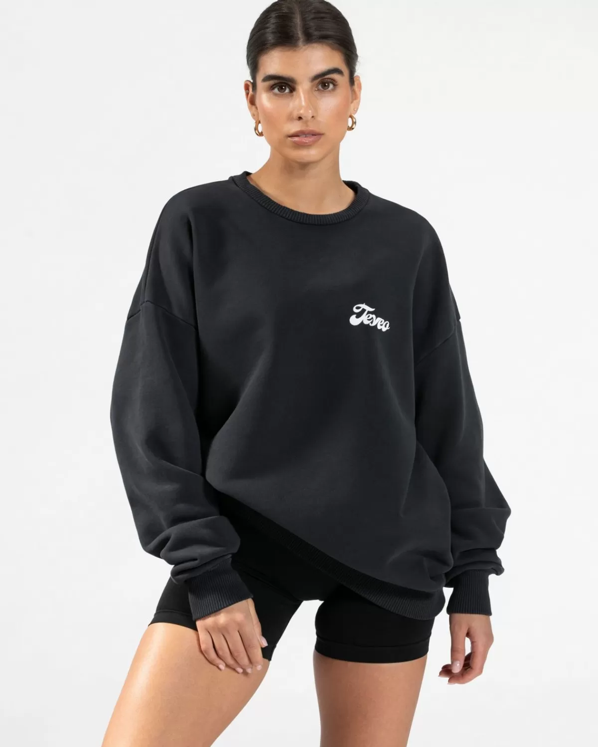 TEVEO Pure Oversized Sweater "Schwarz" Best Sale