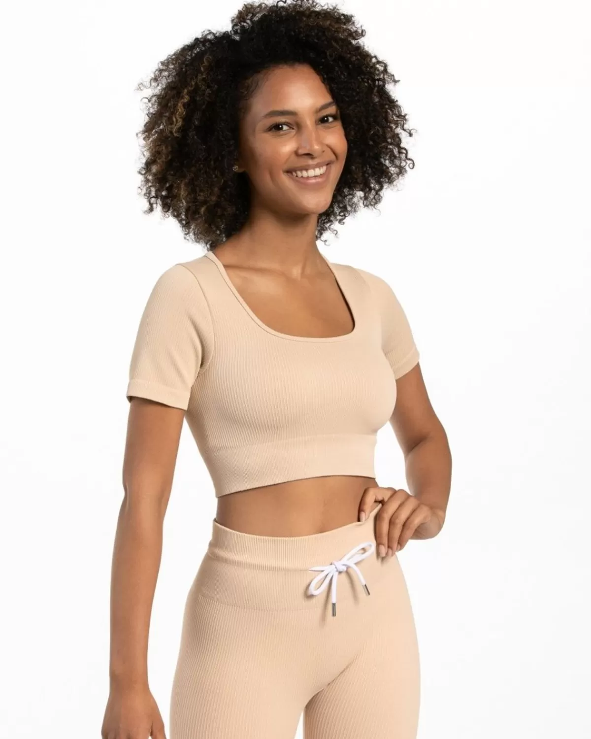 TEVEO Ribbed Crop Top "Nude" Store