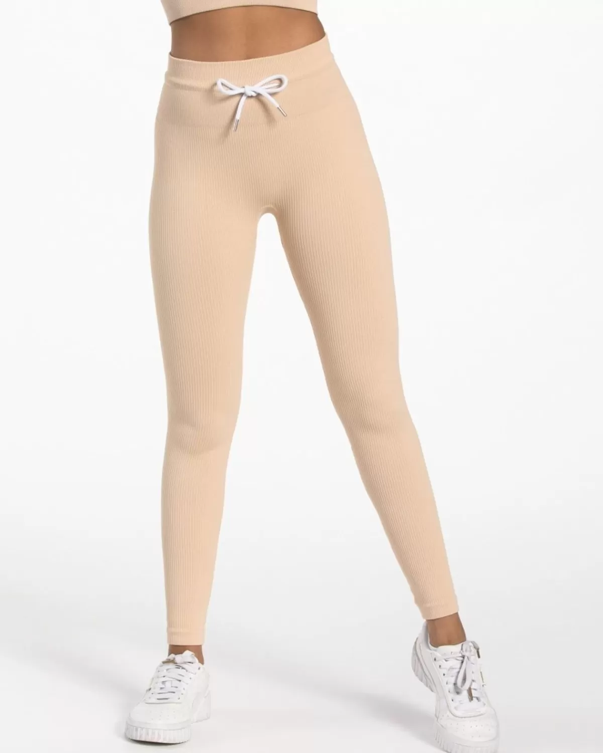 TEVEO Ribbed Leggings "Nude" New