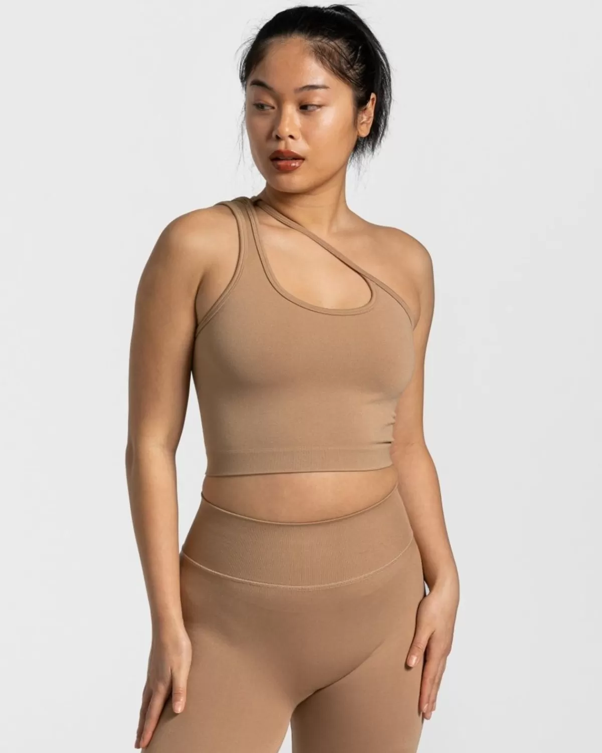 TEVEO Sassy One Shoulder Top "Beige" Shop