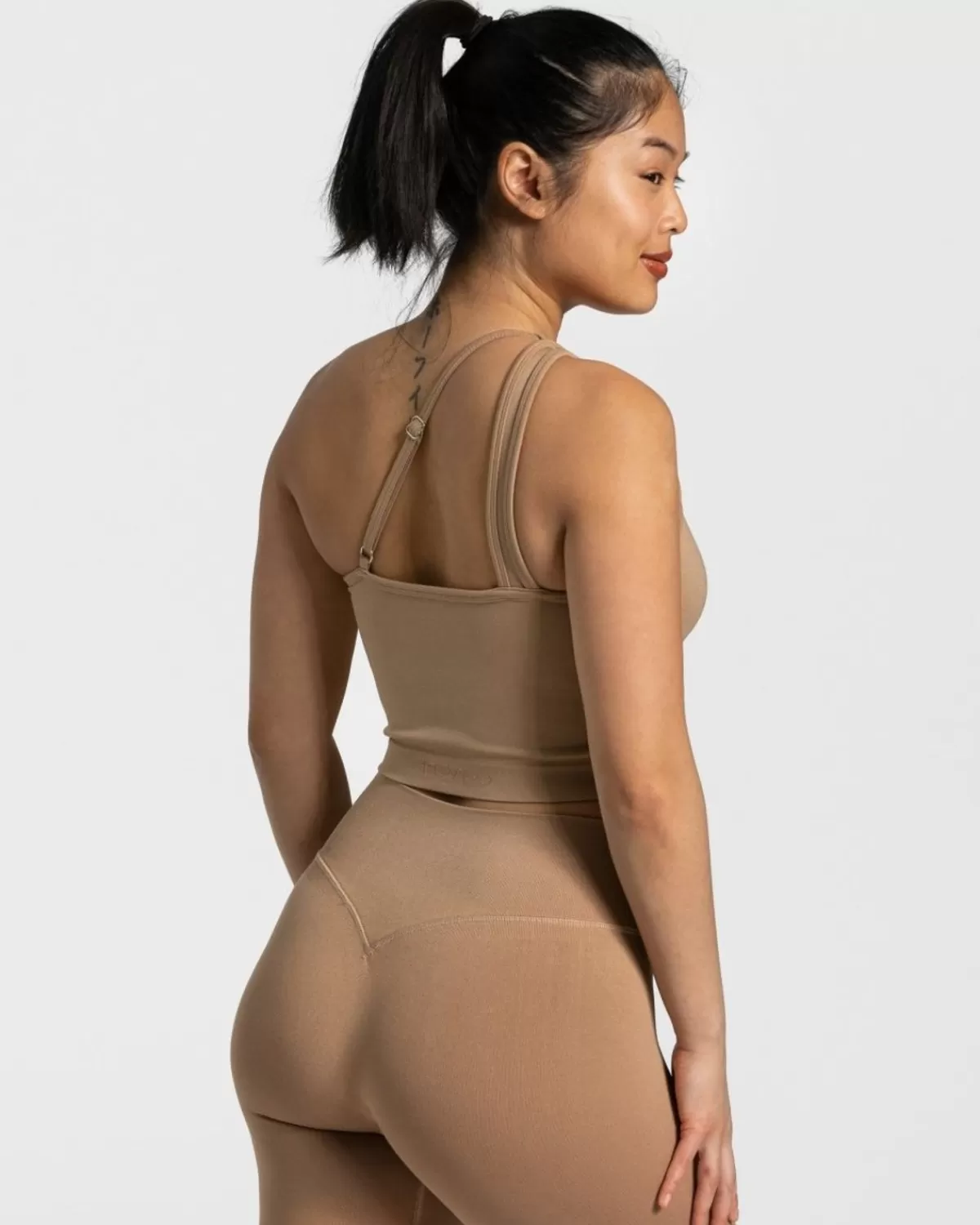 TEVEO Sassy One Shoulder Top "Beige" Shop