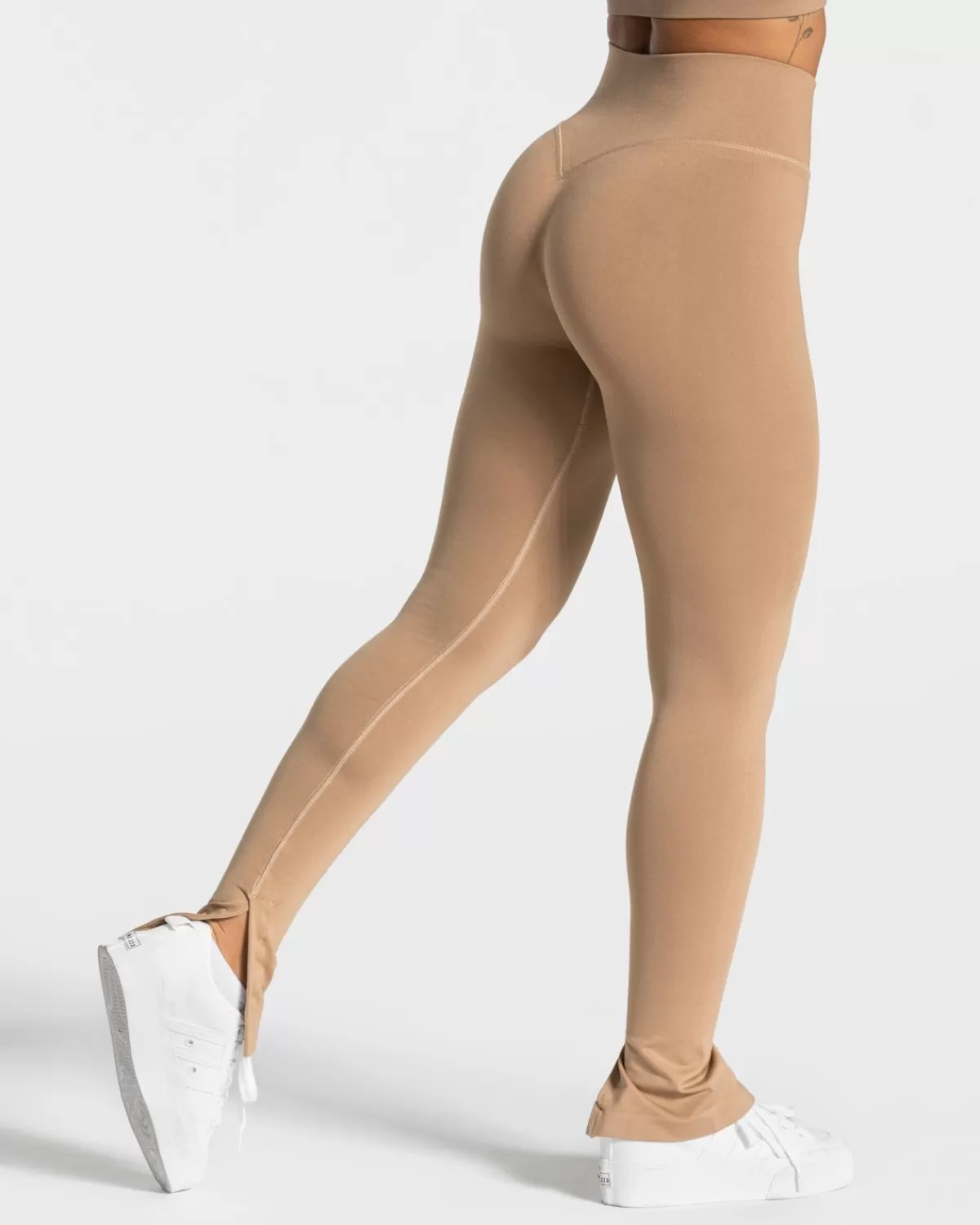 TEVEO Sassy Slit Leggings "Beige" Clearance