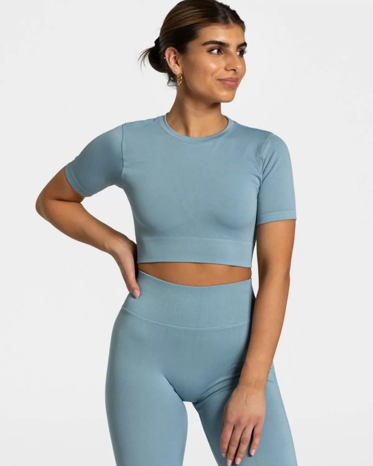 TEVEO Sensation Crop Top "Stahlblau" Clearance