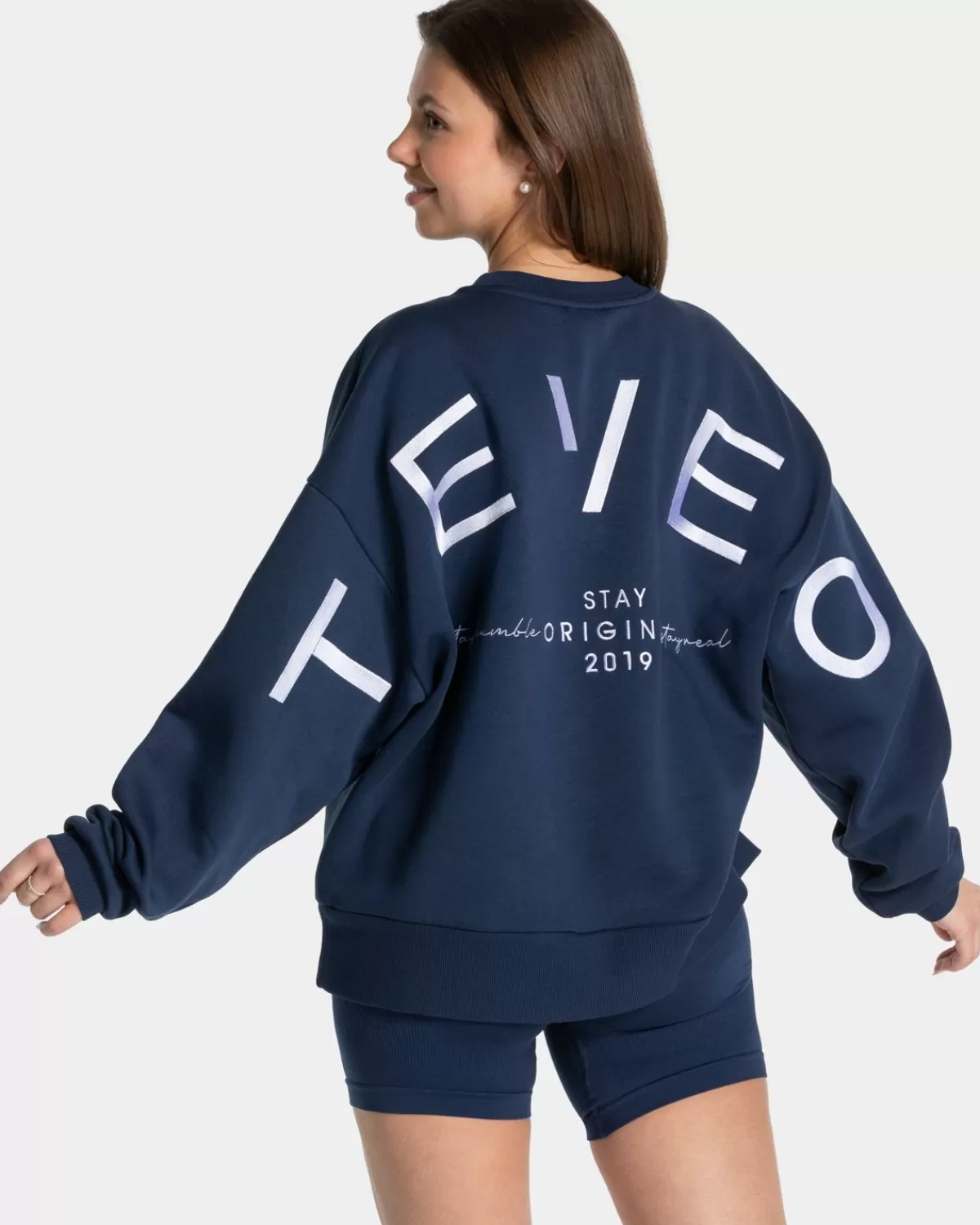 TEVEO Signature Oversized Sweater "Dunkelblau" Outlet