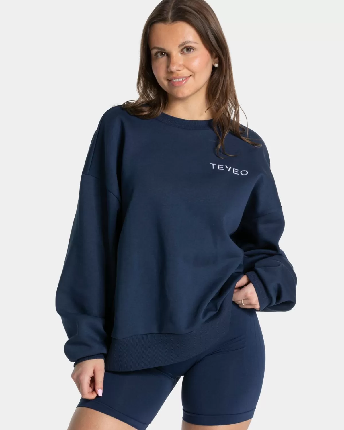 TEVEO Signature Oversized Sweater "Dunkelblau" Outlet