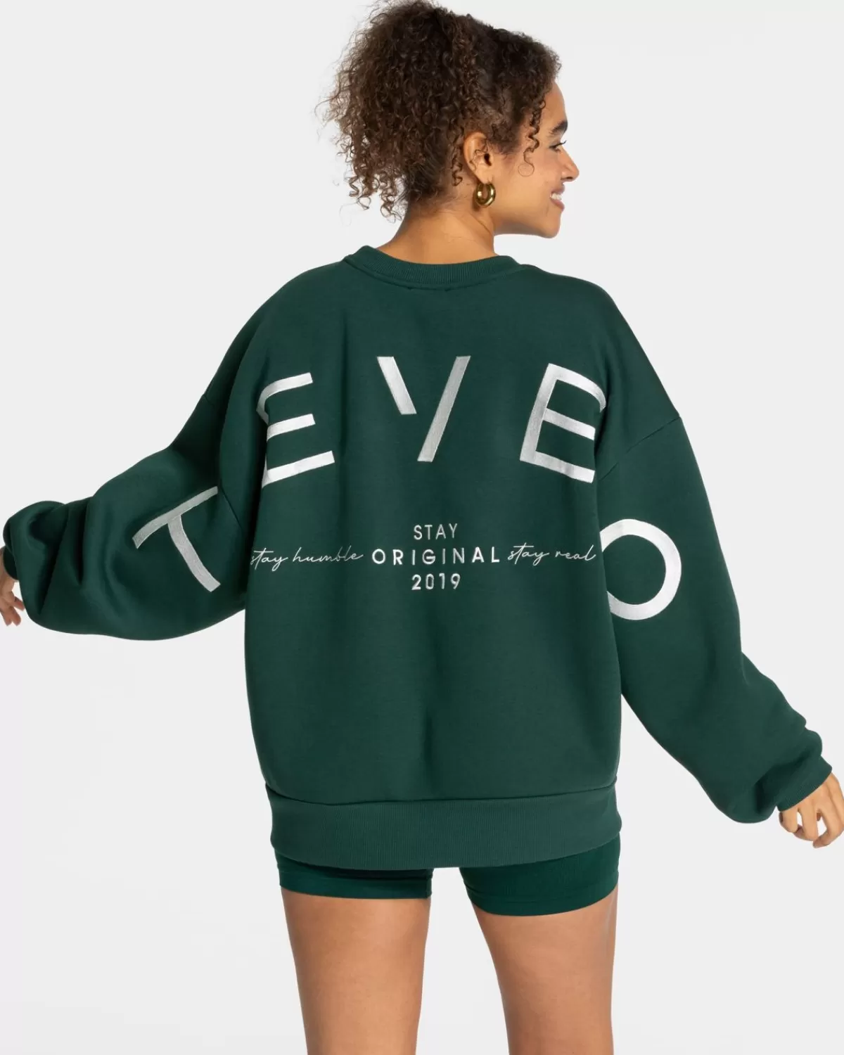 TEVEO Signature Oversized Sweater "Dunkelgrun" Sale