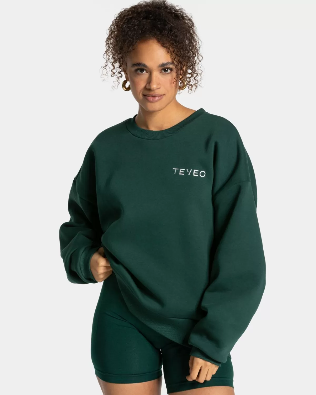 TEVEO Signature Oversized Sweater "Dunkelgrun" Sale