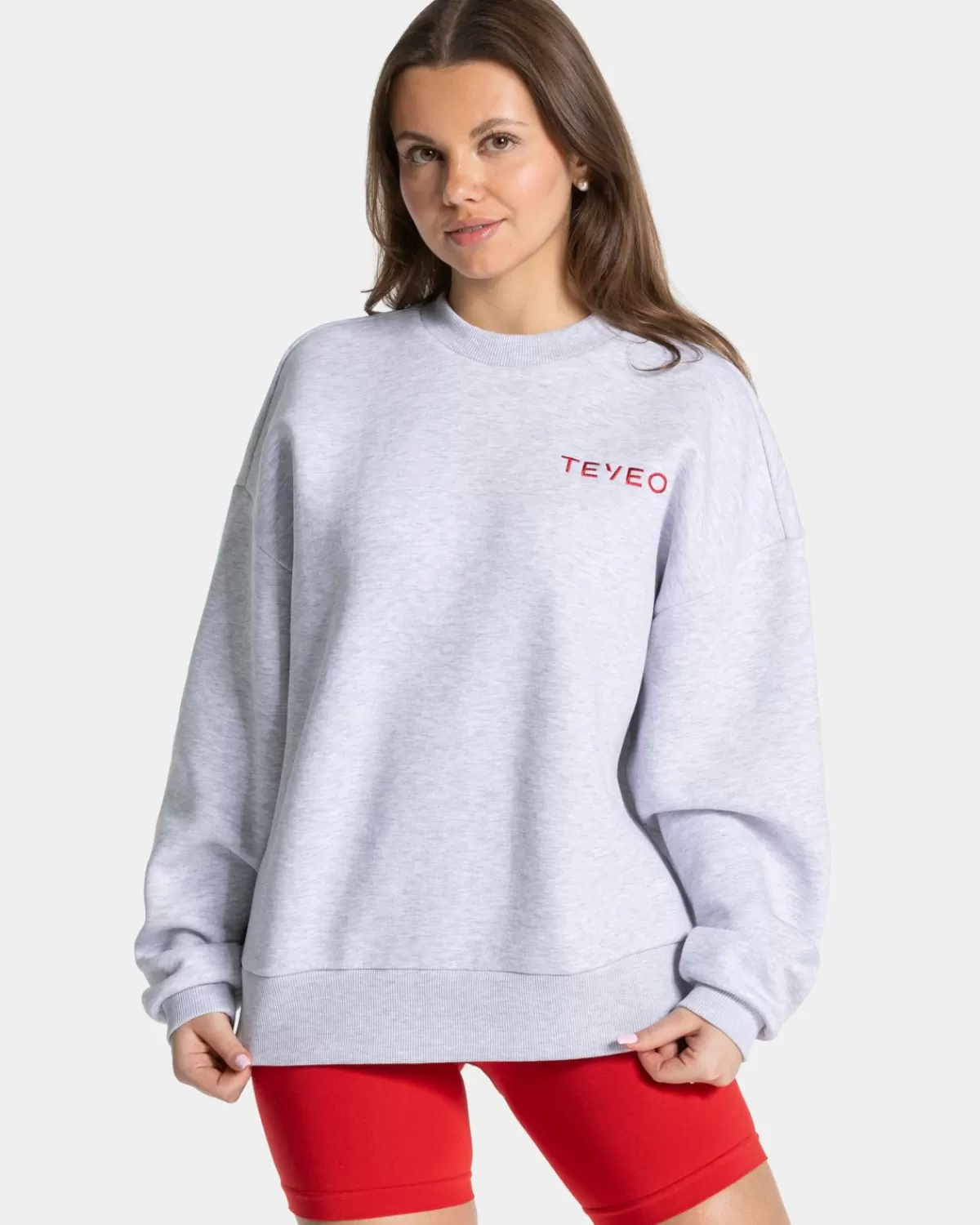 TEVEO Signature Oversized Sweater "Hellgrau" Clearance