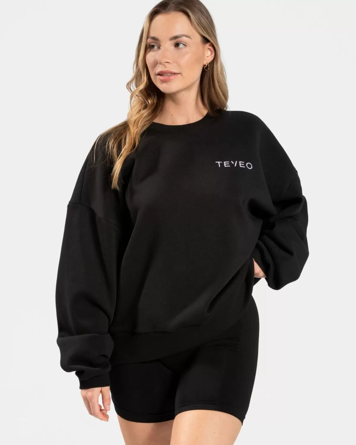 TEVEO Signature Oversized Sweater "Schwarz" Cheap