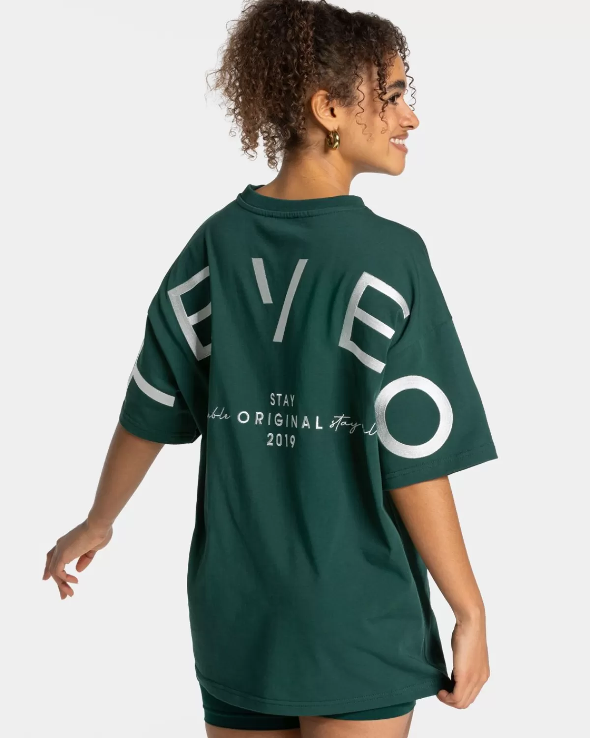 TEVEO Signature Oversized T-Shirt "Dunkelgrun" Cheap