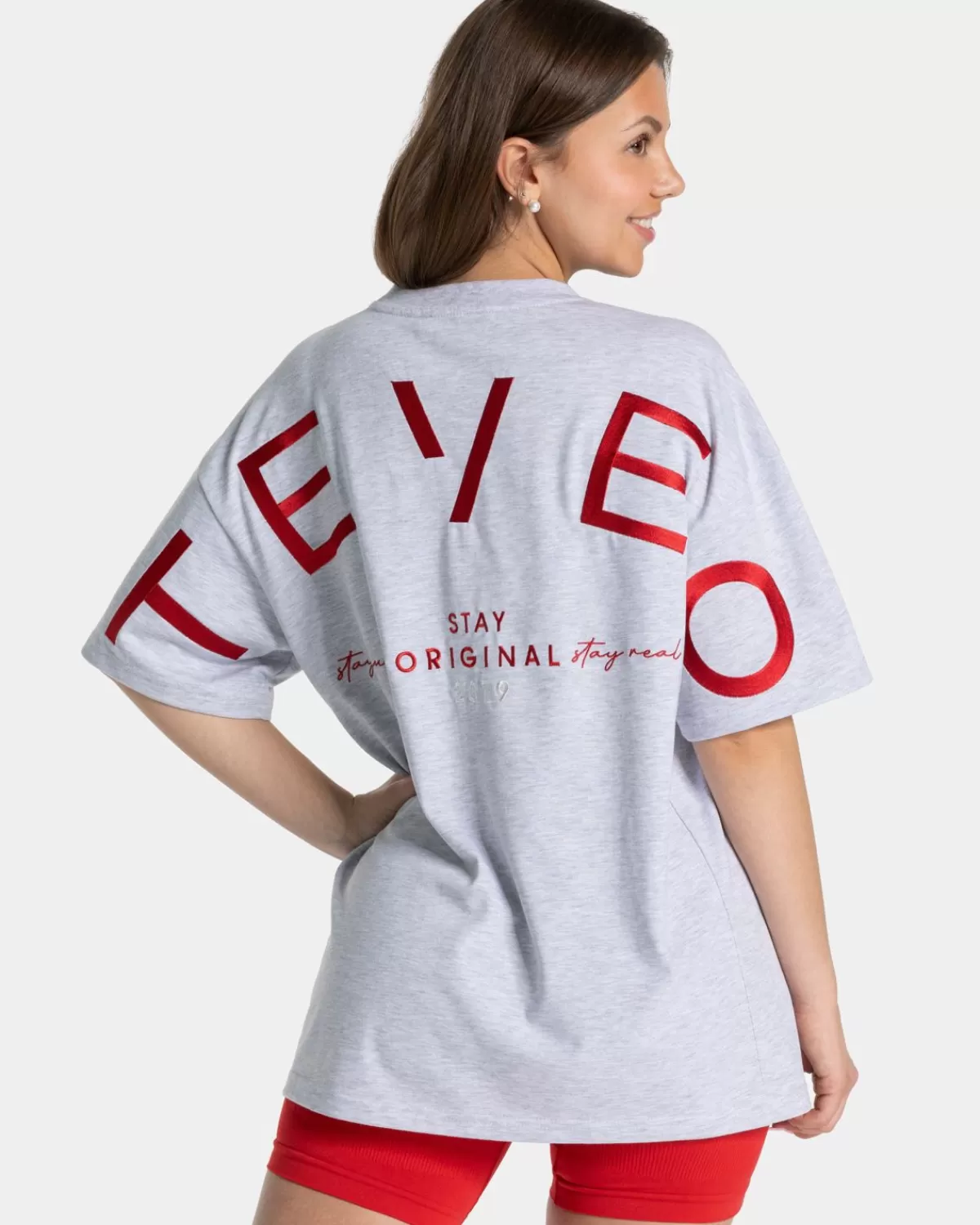 TEVEO Signature Oversized T-Shirt "Hellgrau" Best