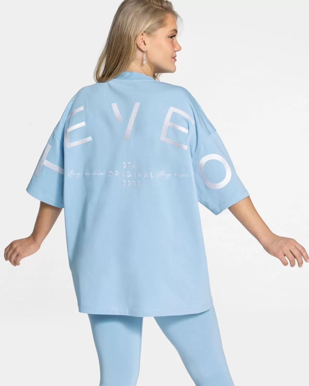 TEVEO Signature Oversized T-Shirt "Ice Blue" Discount