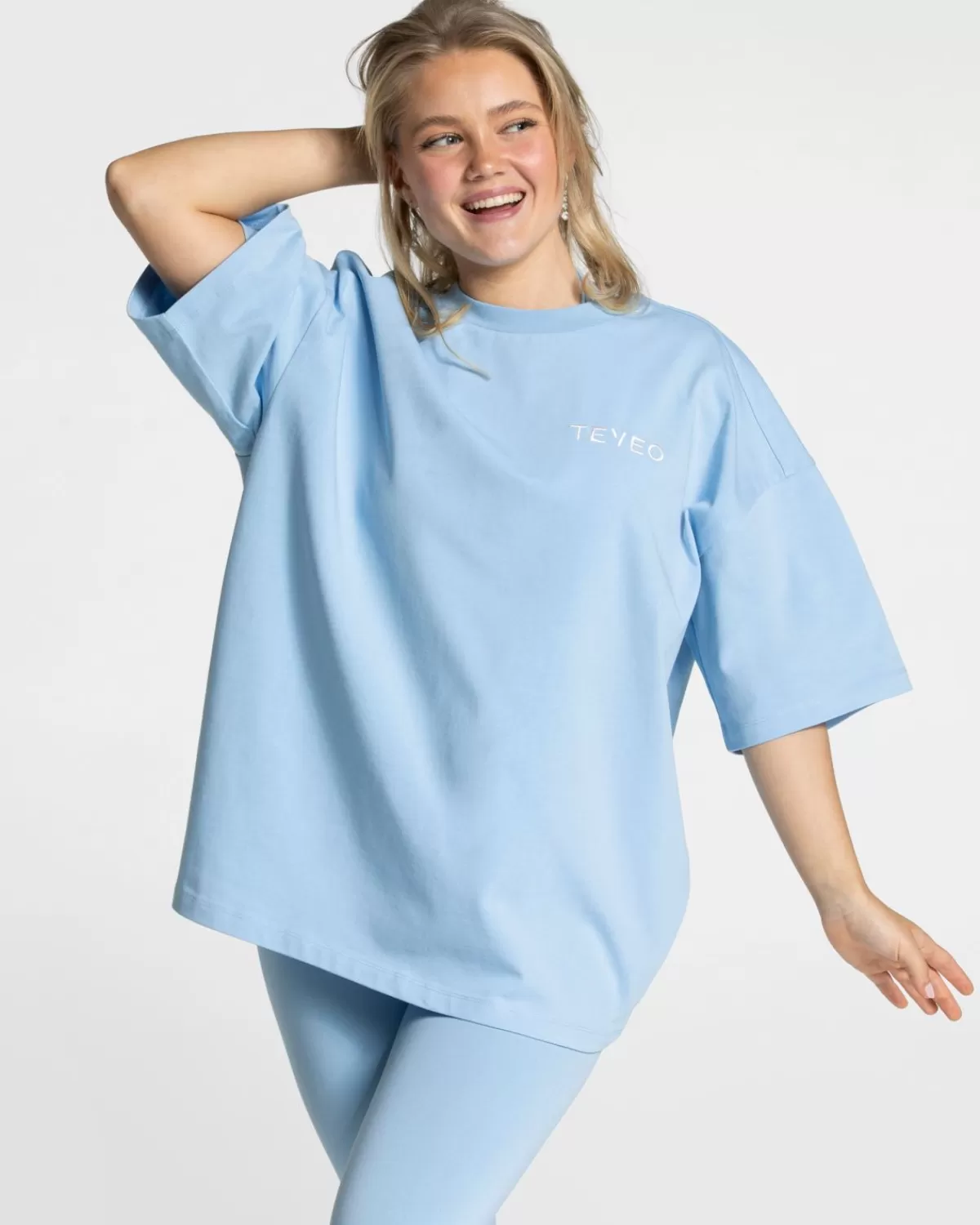 TEVEO Signature Oversized T-Shirt "Ice Blue" Discount