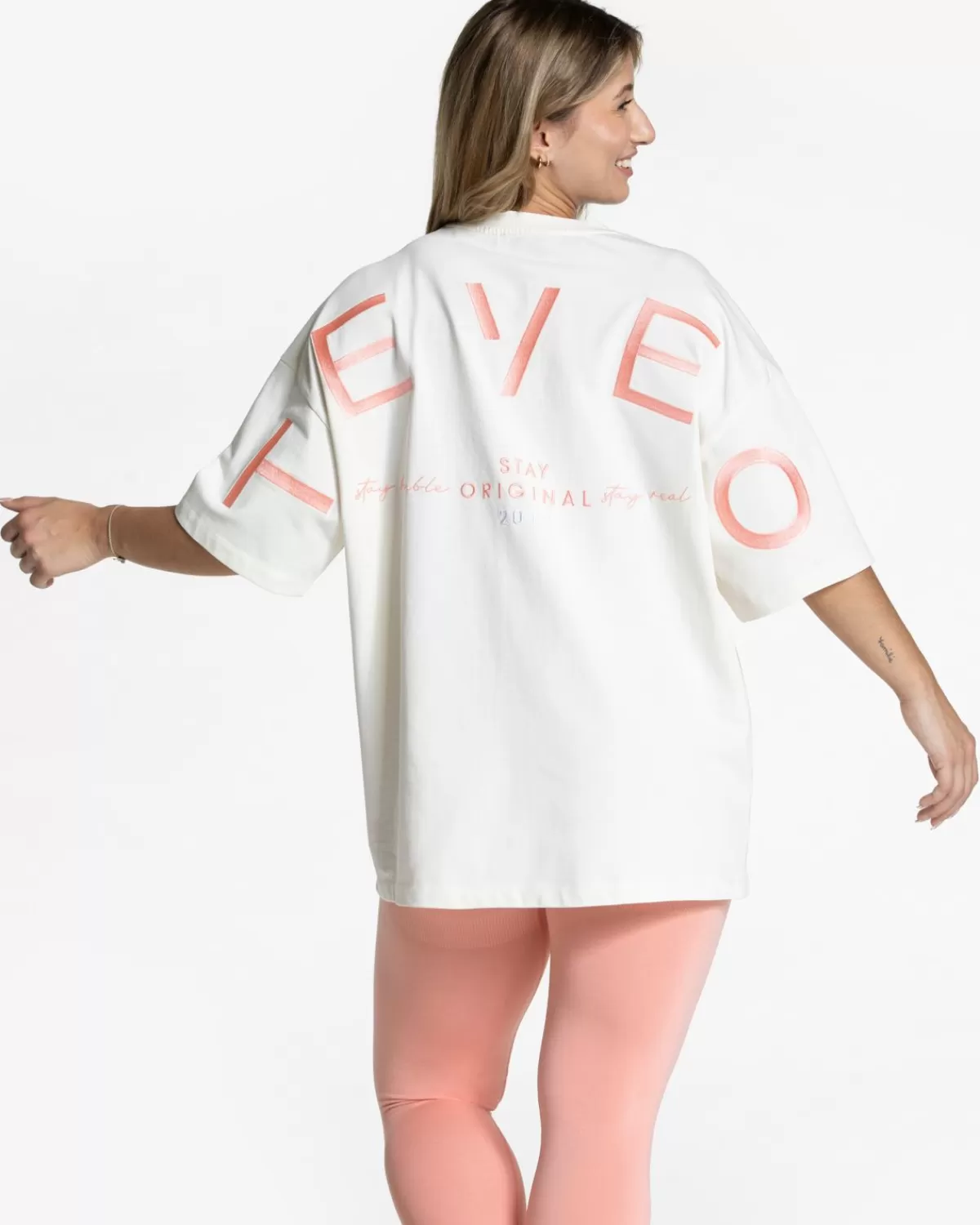 TEVEO Signature Oversized T-Shirt "Peach" Hot