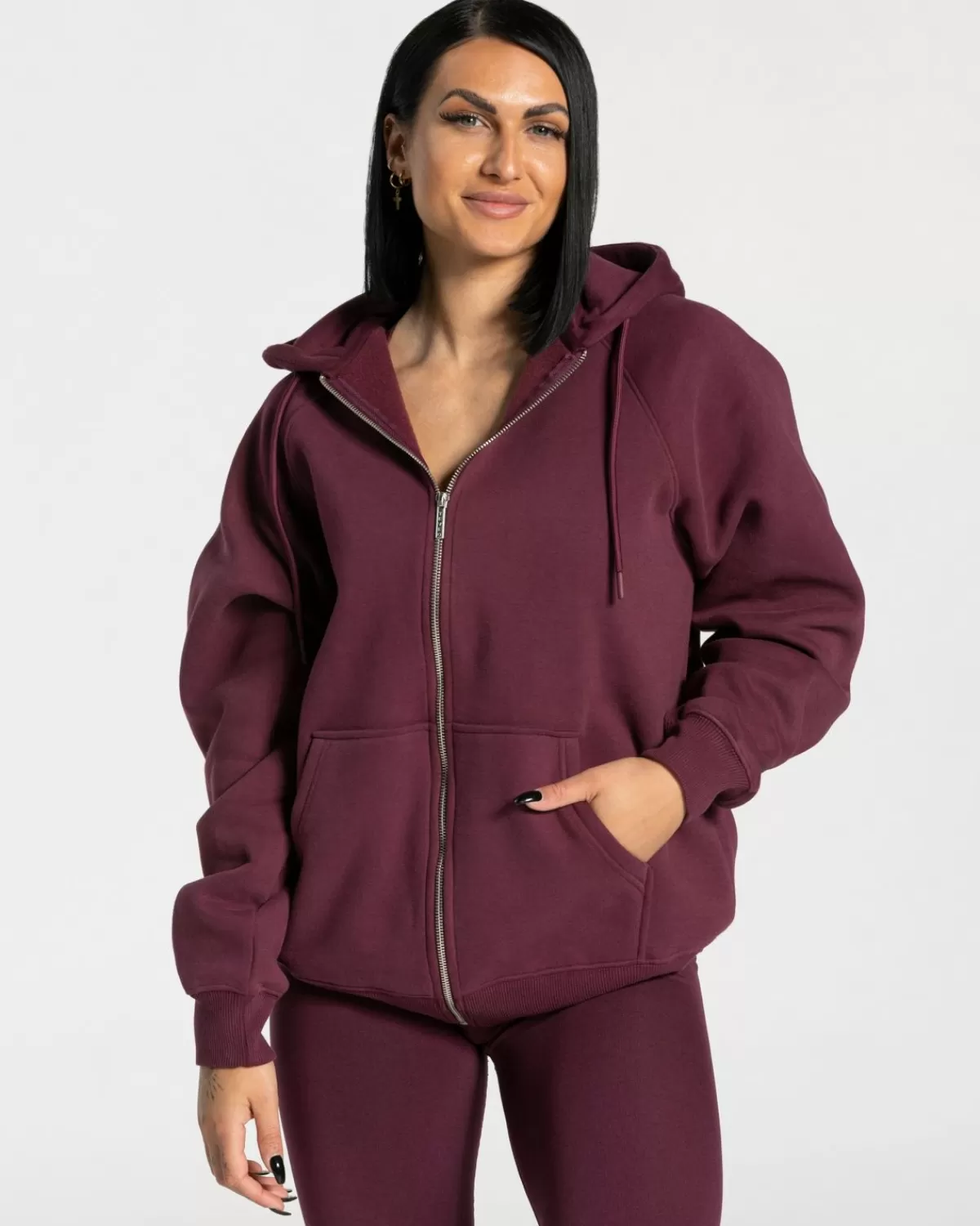 TEVEO Statement Oversized Jacke "Pflaume" Cheap