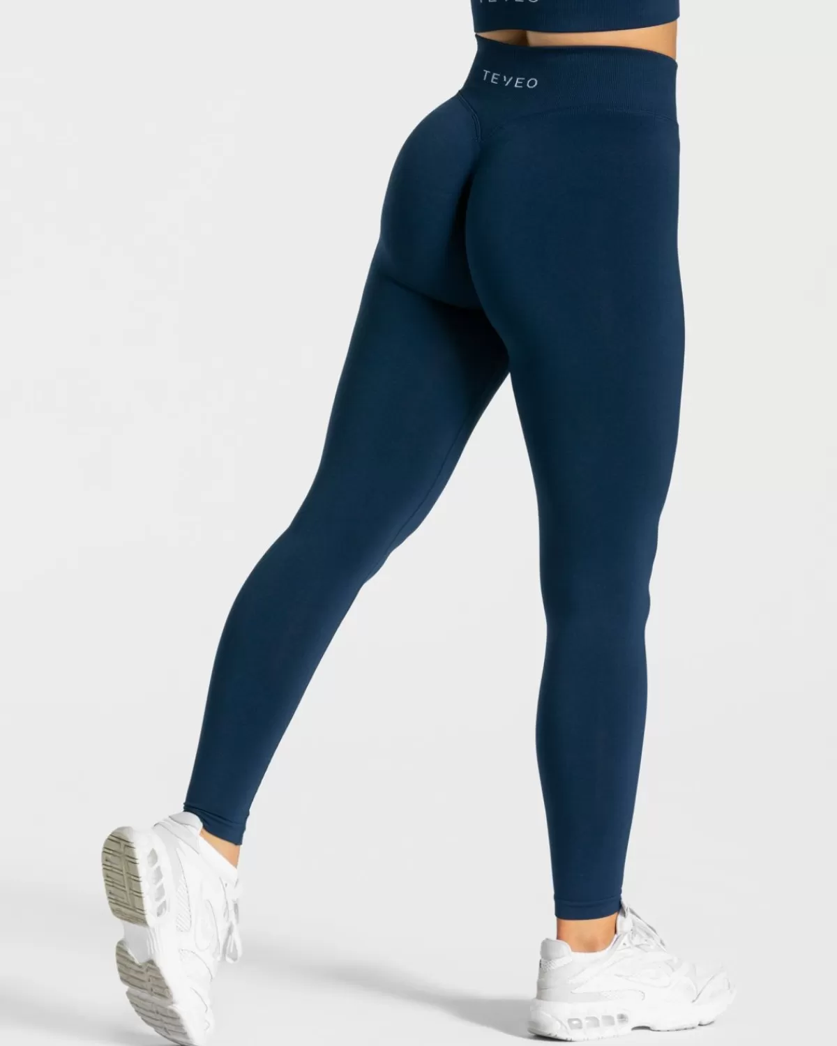 TEVEO Statement Scrunch Leggings "Dunkelblau" New