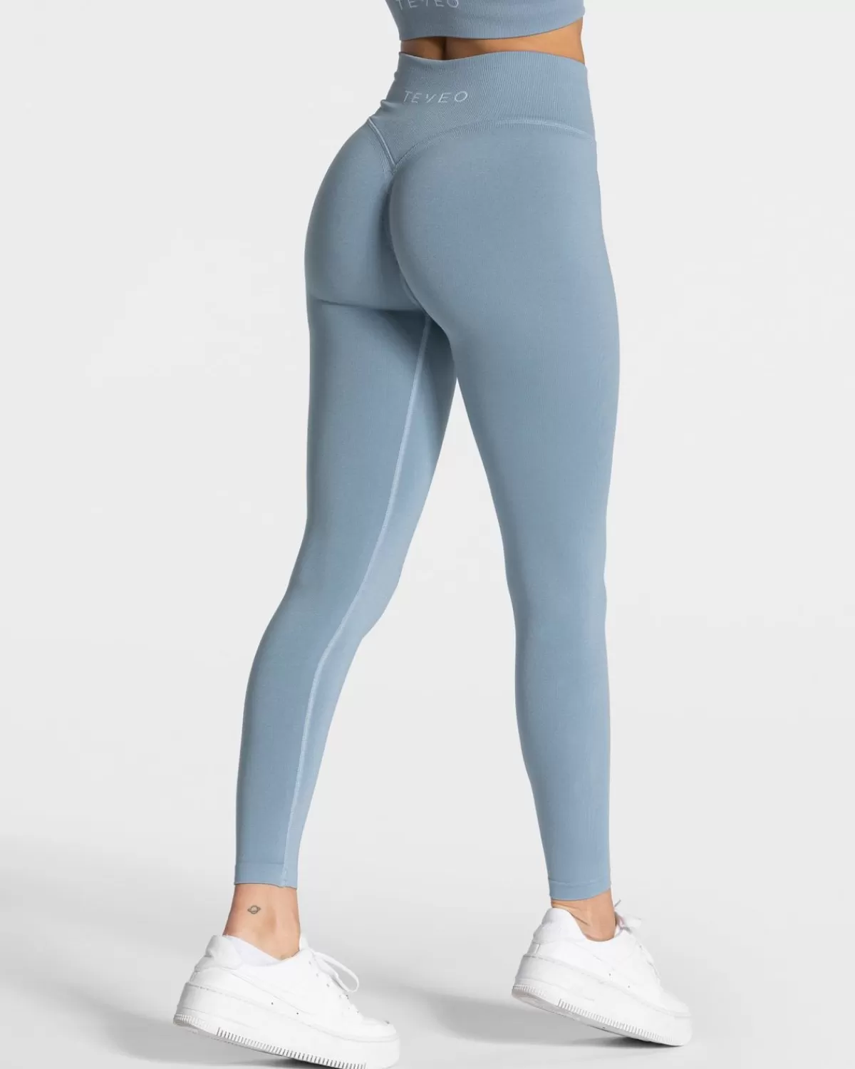 TEVEO Statement Scrunch Leggings "Stahlblau" Best