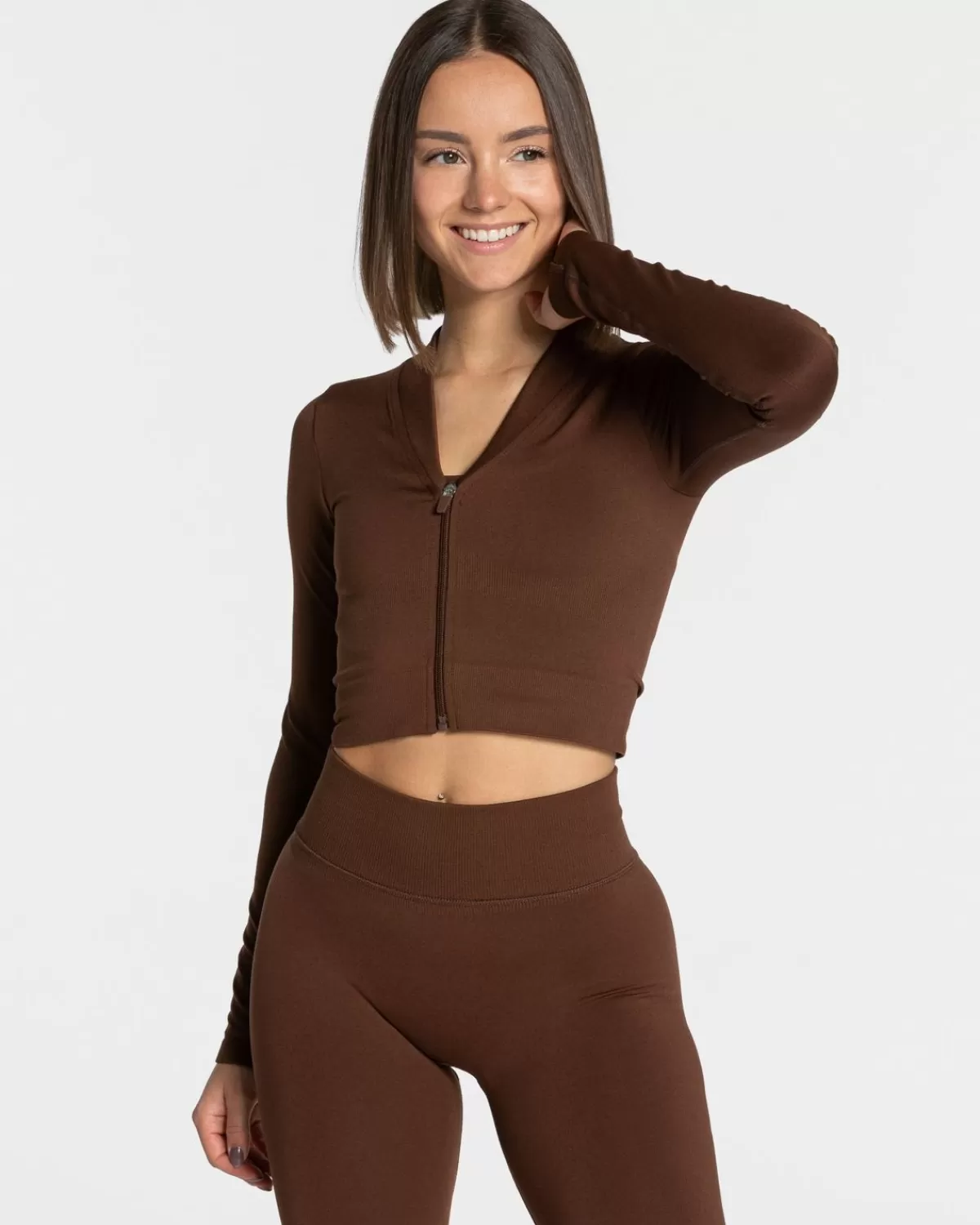 TEVEO Statement Zip Jacke "Kaffee" Clearance